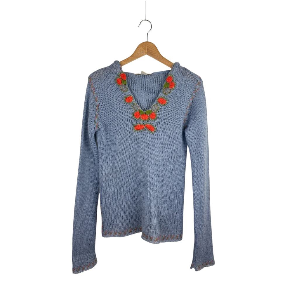 VTG Free People Knitted Mohair Hoodie Y2K